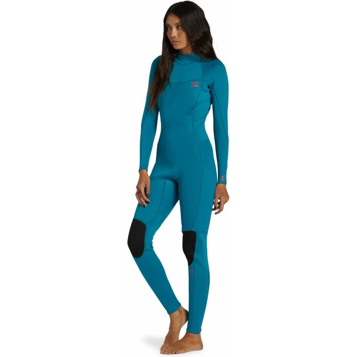 2024 Billabong Mujer Foil 3/2mm Flatlock Back Zip Neopreno ABJW100183 - Marine